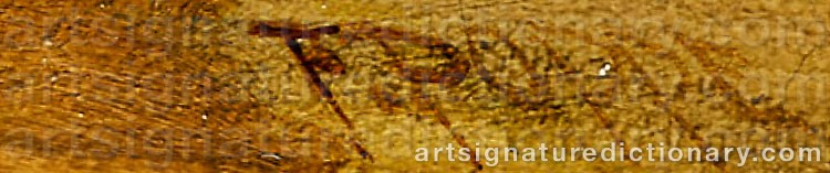 Authentic signature by Fedor POPPE on  artwork