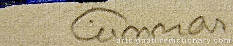 Authentic signature by Gunnar SÖDERSTRÖM on artwork