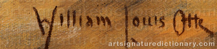Authentic signature by William Louis OTTE on artwork