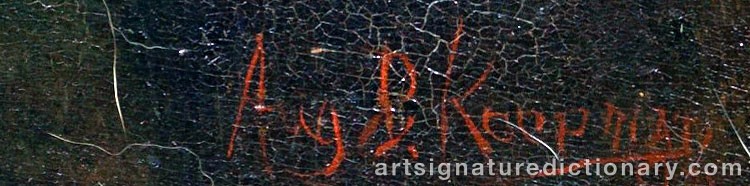 Authentic signature by Augustus B. KOOPMAN on  artwork