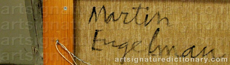 Authentic signature by Martin ENGELMAN on  artwork