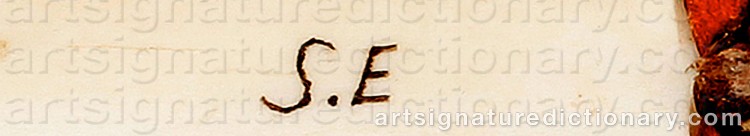 Authentic signature by Sten (Sami Artist) ERIKSSON on Other artwork