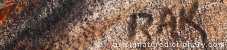 Authentic signature by Samuel BAK on  artwork