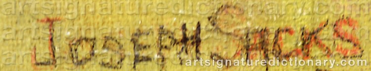 Authentic signature by Joseph SACKS on artwork