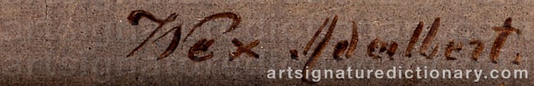Authentic signature by Adalbert WEX on  artwork