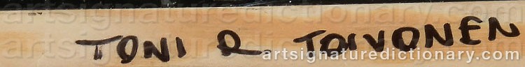 Authentic signature by Toni R. TOIVONEN on  artwork