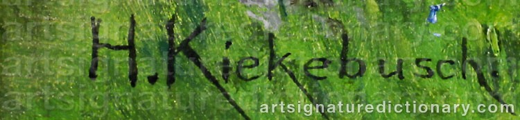 Authentic signature by Herman KIEKEBUSCH on  artwork