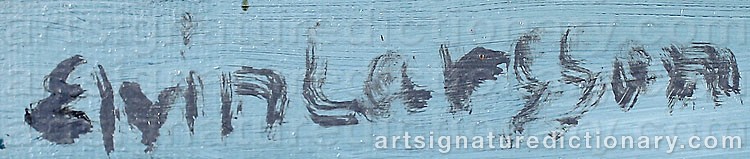Authentic signature by Elvin LARSSON on  artwork