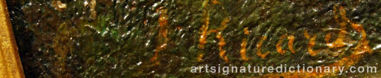 Authentic signature by J. RICARD on  artwork