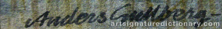 Authentic signature by Anders GULLBERG on artwork