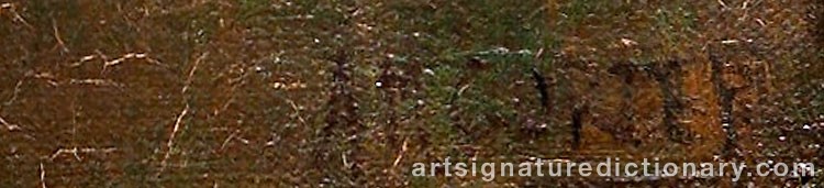 Authentic signature by Arnold Marc GORTER on  artwork