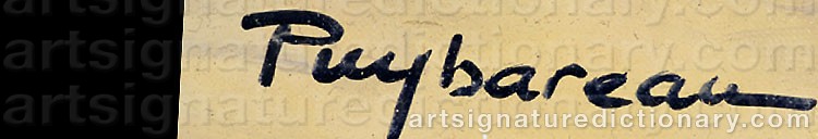 Authentic signature by Annie PUYBAREAU on  artwork