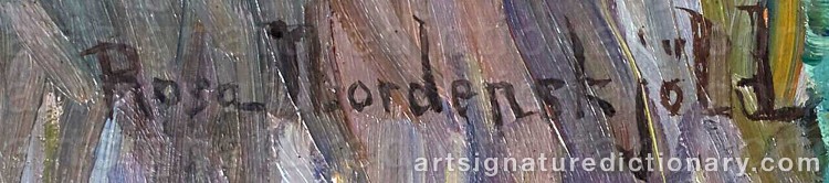 Authentic signature by Rosa NORDENSKJÖLD on Painting/Watercolour artwork