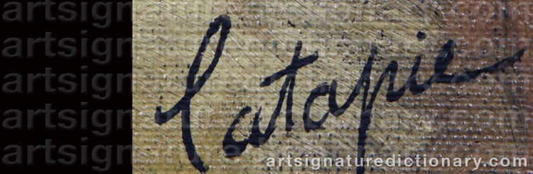 Authentic signature by Louis LATAPIE on  artwork