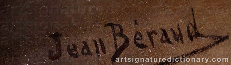 Authentic signature by Jean BÉRAUD on Painting/Watercolour artwork