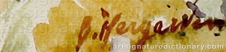 Authentic signature by Bernhard HERGARDEN on  artwork