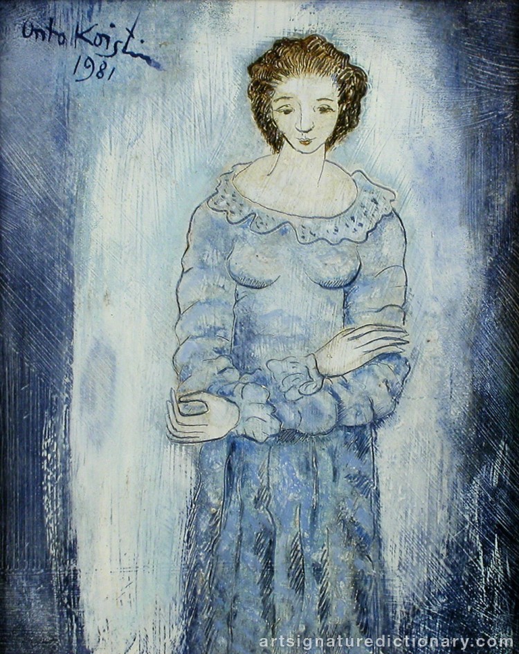 Close-up details showing Unto KOISTINEN signature forgery characteristics