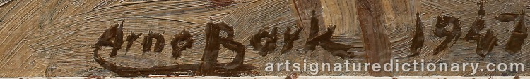 Authentic signature by Arne BARK on Painting/Watercolour artwork