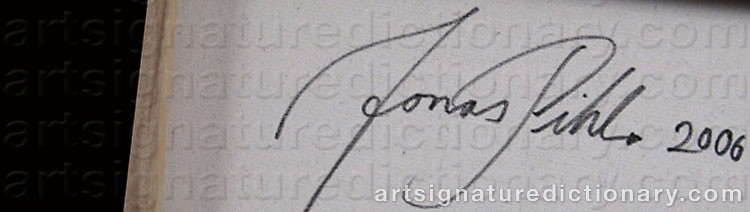 Authentic signature by Jonas PIHL on  artwork