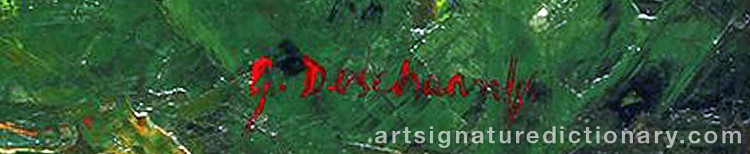 Authentic signature by Gabriel DESCHAMPS on Painting/Watercolour artwork