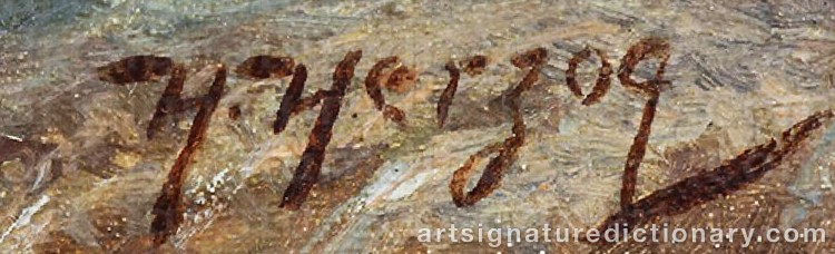 Authentic signature by Hermann Ottomar HERZOG on Painting/Watercolour artwork