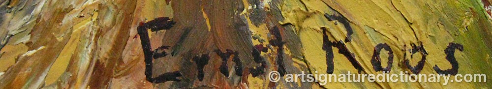 Authentic signature by Ernst ROOS on  artwork