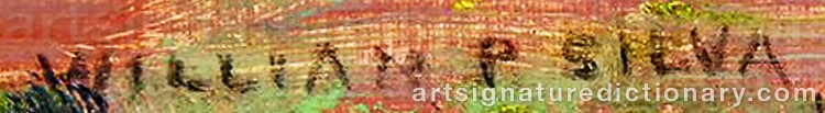 Authentic signature by William Posey SILVA on Painting/Watercolour artwork
