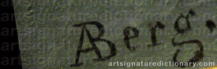 Authentic signature by Albert BERG on  artwork
