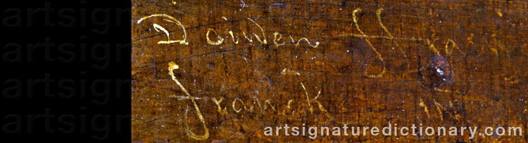 Authentic signature by Frans The Younger FRANCKEN on  artwork
