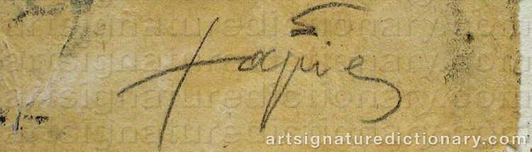 Forged signature of Antoni TAPIES