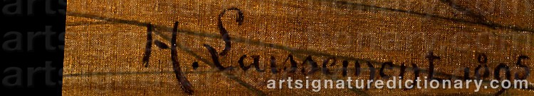 Authentic signature by Henri Adolphe LAISSEMENT on  artwork