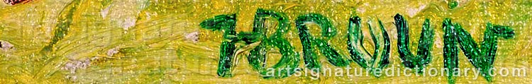 Authentic signature by Helena BRUUN on artwork