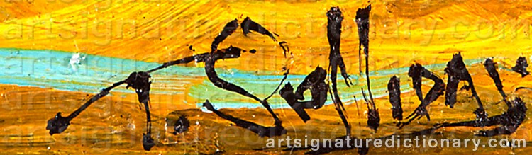 Authentic signature by Tim SOLLIDAY on Painting/Watercolour artwork