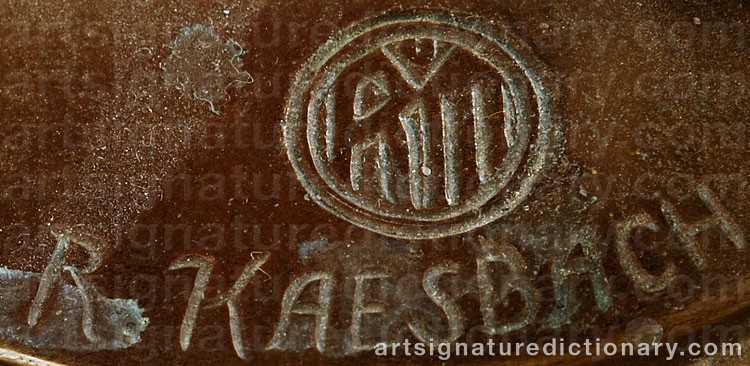 Authentic signature by Rudolf KAESBACH on  artwork