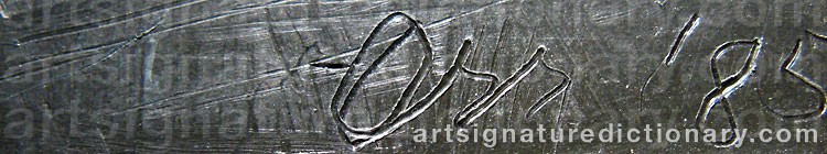 Authentic signature by Eric ORR on  artwork