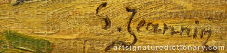 Authentic signature by Georges JEANNIN on artwork