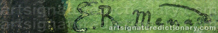 Authentic signature by Émile René MENARD on  artwork