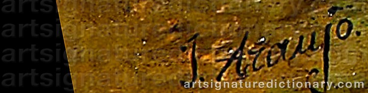 Authentic signature by Joaquín ARAUJO Y RUANO on  artwork