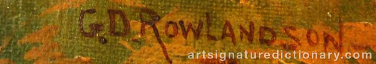 Authentic signature by George Derville ROWLANDSON on  artwork
