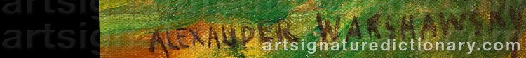 Authentic signature by Alexander WARSHAWSKY on  artwork