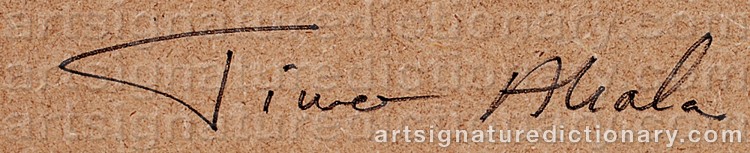 Authentic signature by Timo AHOLA on artwork