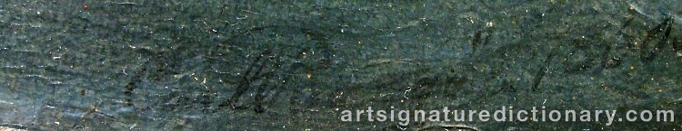 Authentic signature by Carl Erik BAAGOE on artwork