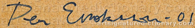 Authentic signature by Per ENOKSSON on  artwork