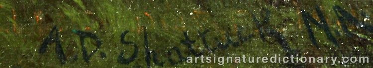 Authentic signature by Aaron Draper SHATTUCK on  artwork