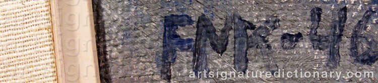 Authentic signature by Frans Michael KEMPE on  artwork