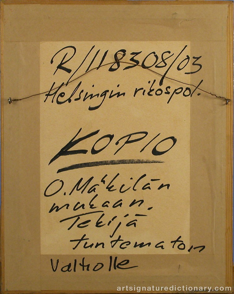 Close-up details showing Otto MÄKILÄ signature forgery characteristics
