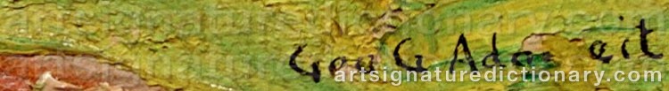 Authentic signature by George Gustav ADOMEIT on artwork