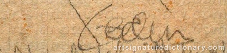 Authentic signature by Dennis GEDEN on Painting/Watercolour artwork