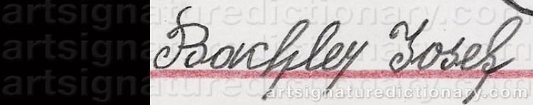 Authentic signature by Josef BACHLER on artwork
