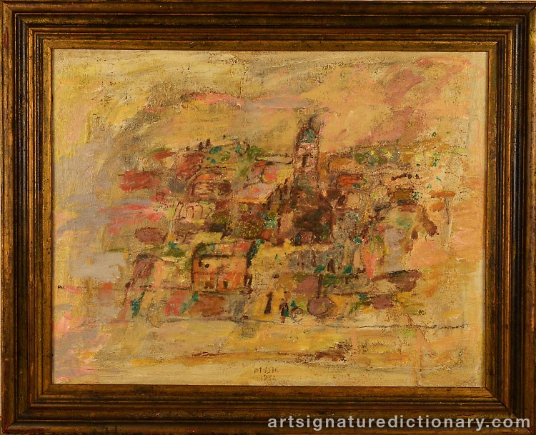 Close-up details showing Zoran Antonio MUSIC signature forgery characteristics